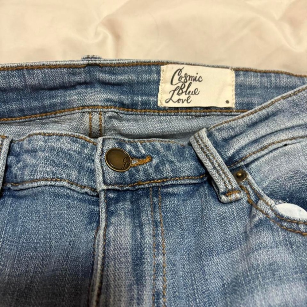 Cosmic Blue Love Women's Blue Skinny Jeans - Picture 3 of 4